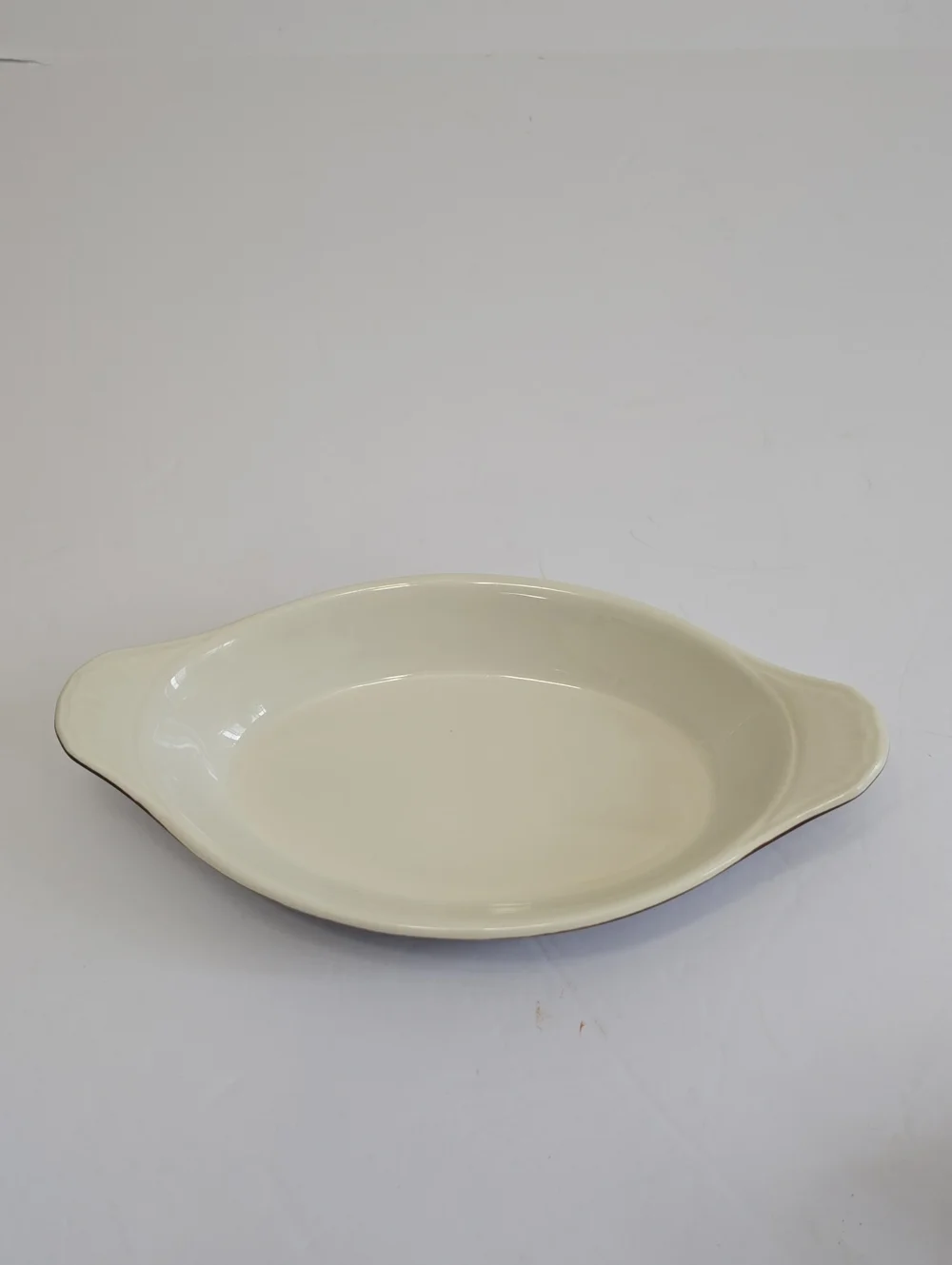 Vintage Rego Pottery Japan Set Of 2 Oval Casserole Au Gratin Dish Glazed Brown